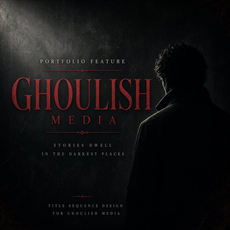 Horror title sequence frames with crimson typography